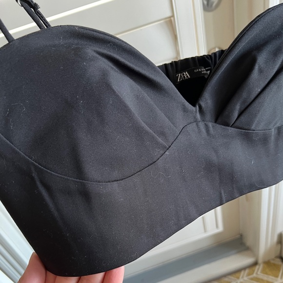 Zara cropped bustier style cotton top - Picture 2 of 8